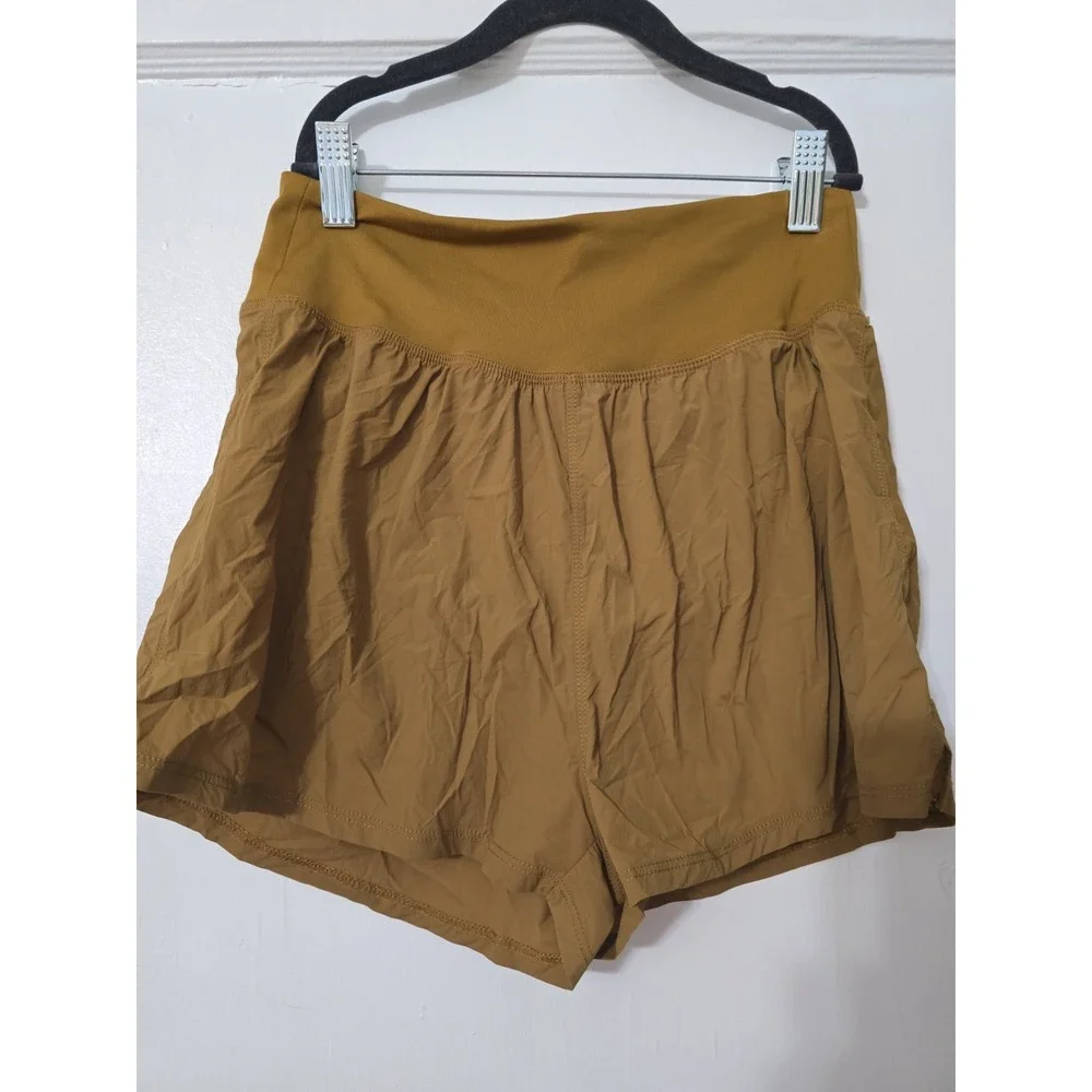 Madewell Women's Lined Running Active‎ Shorts Mustard Brown New XS